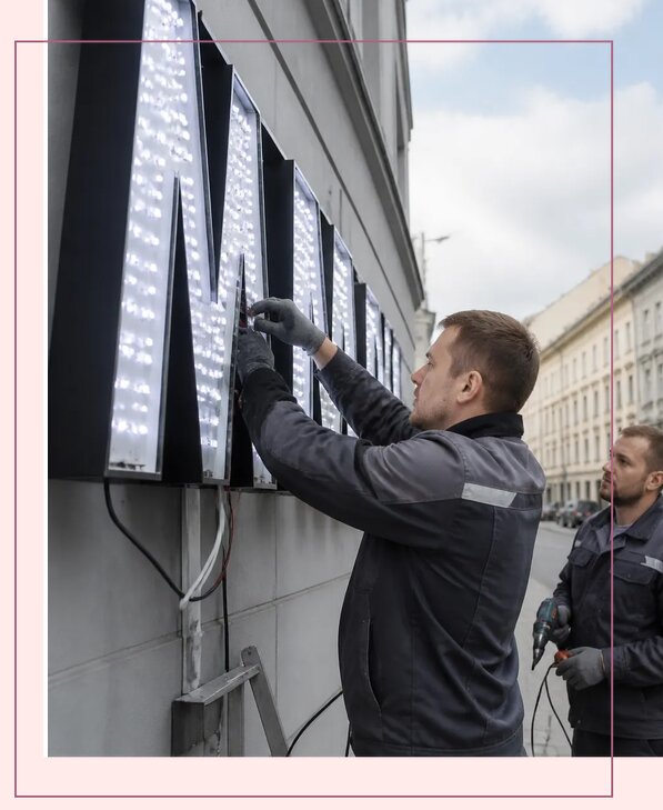 Изготовление и монтаж светодиодных LED вывесок в Рыбинске